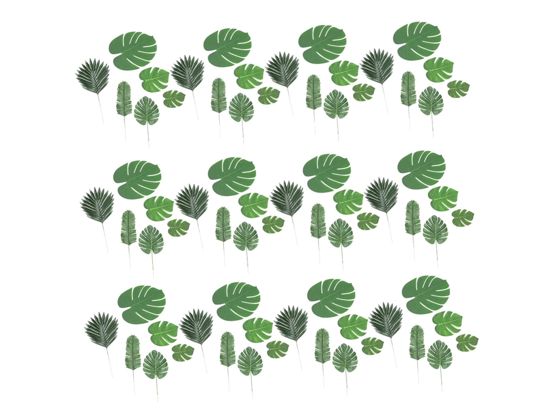 60 Mesa Verde Artificiais Tropicais Folhas Para Jantar. Gokoco