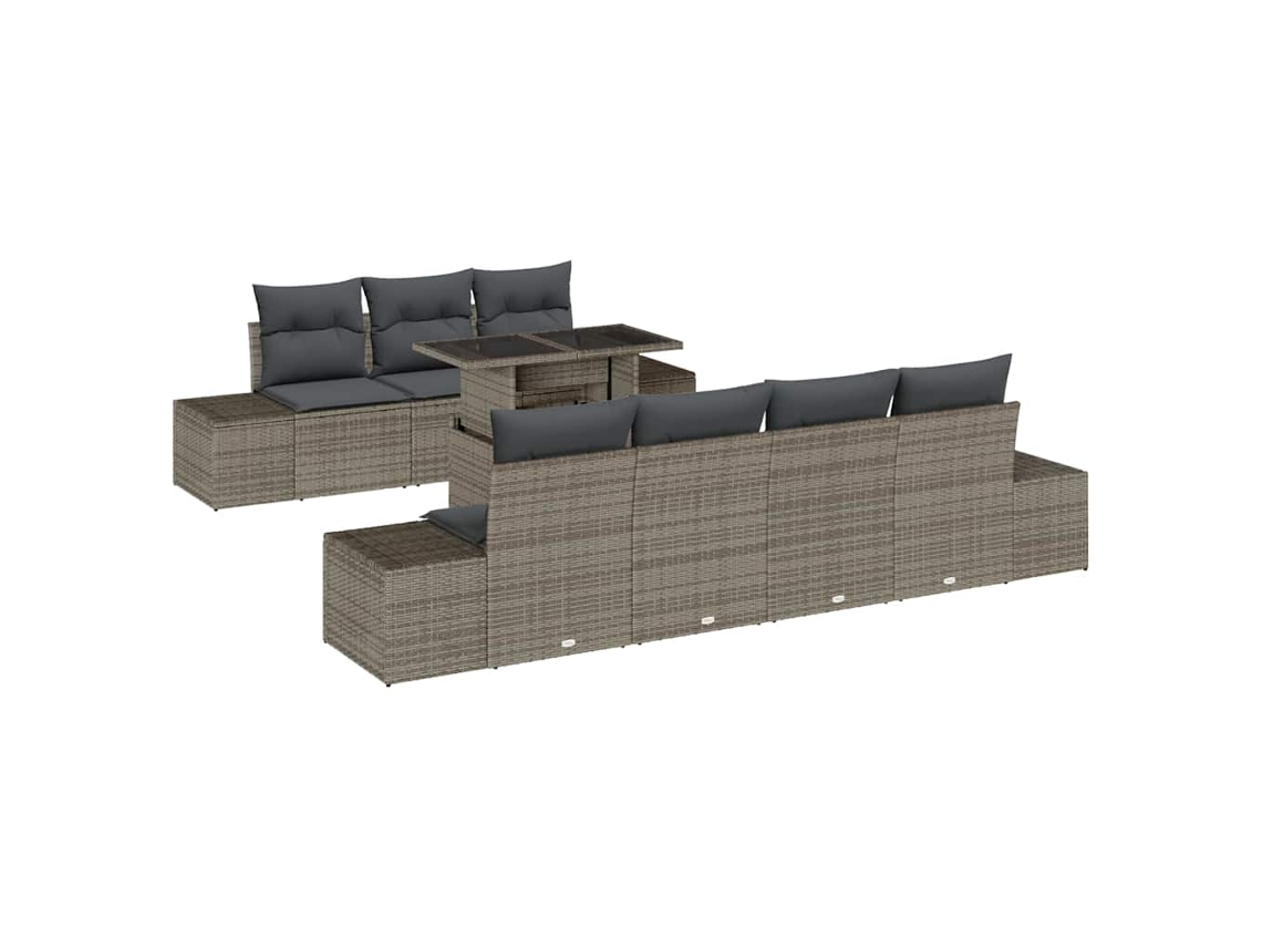 Maison Exclusive - Conjunto De Sofá De Jardim Com Almofada 8 Pcs Cinzeto