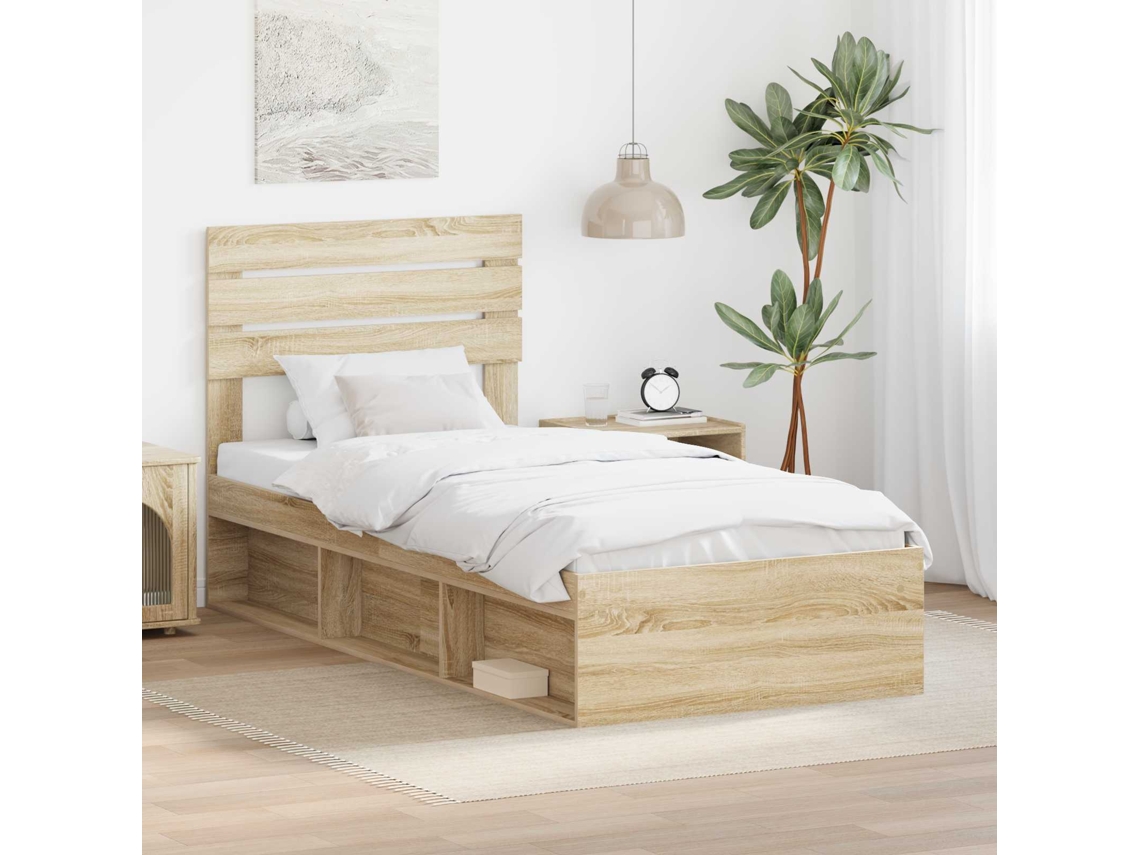 Vidaxl Estrutura da Cama Sonoma 90 X 190 Cm Madeira de Pinheiro Sólida