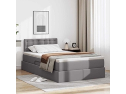 Vidaxl Cama Com Arrumação E Colchão Com Cabeceira Cinzeto 120 X 190 Cm