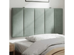 Vidaxl Almofadão De Cabeceira Hanko 100 Cm Veludo Cinzento-claro