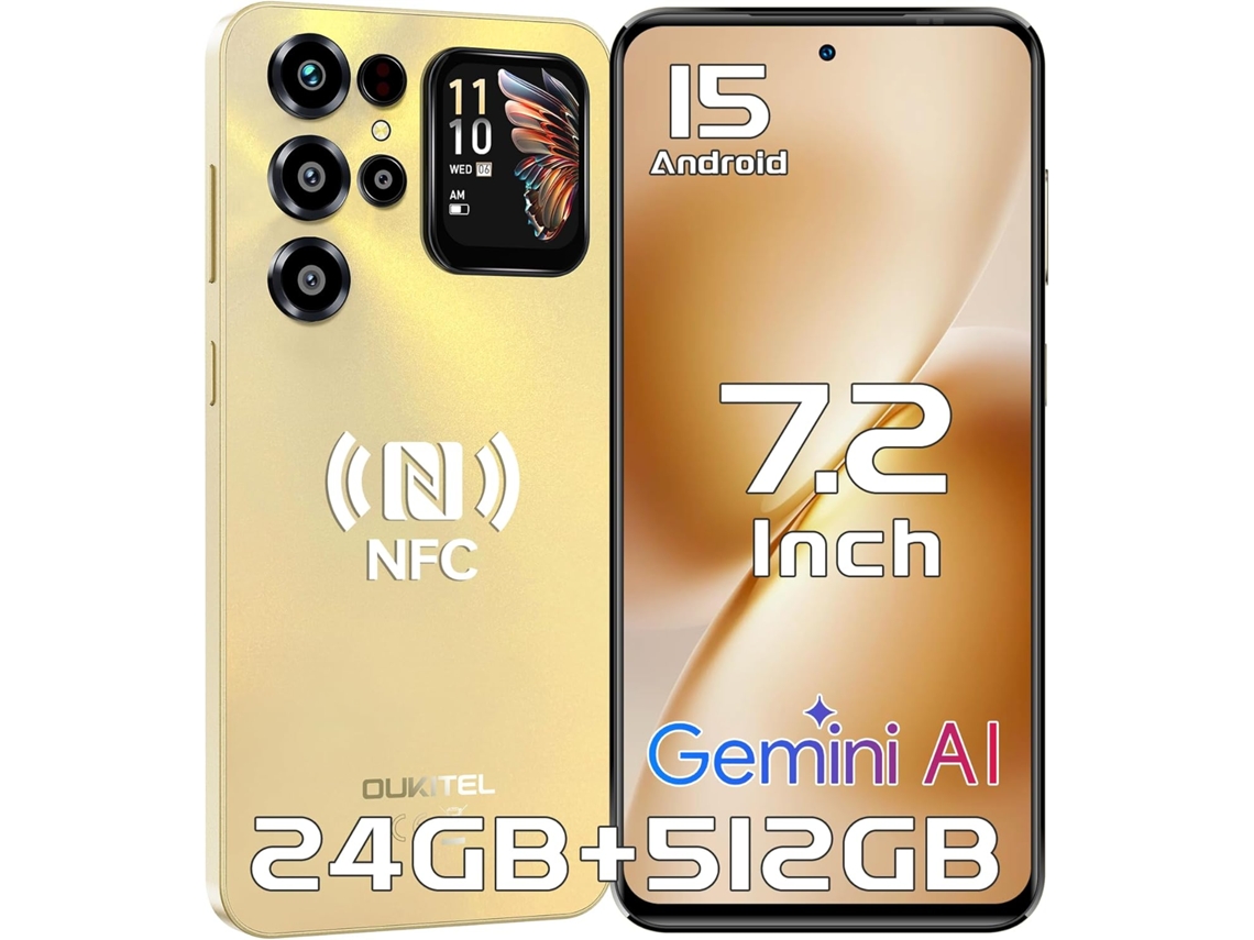 Smartphone Oukitel C68 Plus 24gb 512gb 7,2 Polegadas 120hz 6000mah 64mp Android 15 Nfc Dual Sim 4g, Dourado