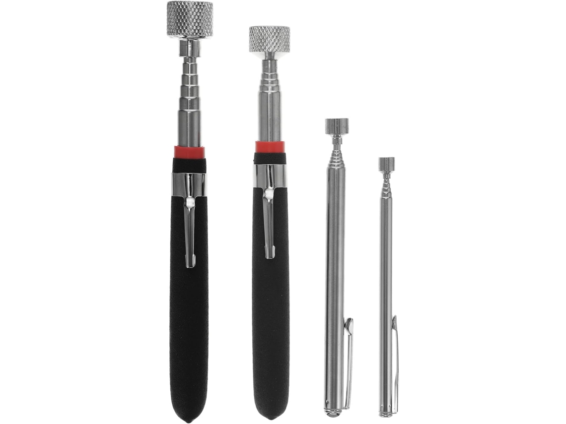Conjunto De 4 Ferramentas Manuais Telescópicas Magnéticas Flexíveis Com Luz Led E Bastões Magnéticos.