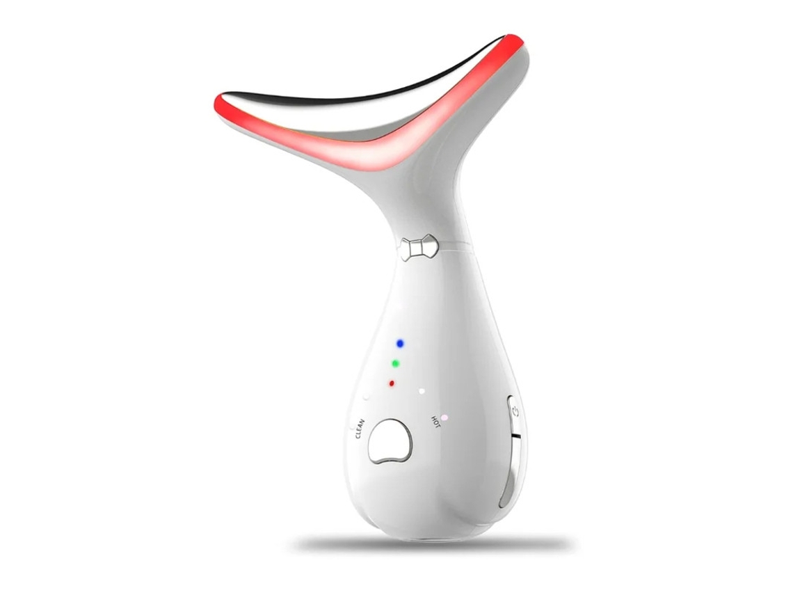 Terapia De Luz Vermelha Para Rosto E Pescoço Varinha Facial Dispositivo Facial Multifuncional Ondulado Chique Beleza Branco Bestvite