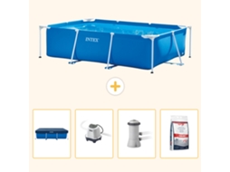 Intex Piscina Com Estrutura Retangular - 300x200x75 Cm - 5-peças Scb53
