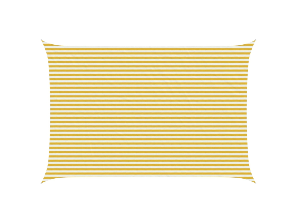 Vidaxl Vela De Sombra 4 X 5 M Hdpe Retangular Amarelo E Branco