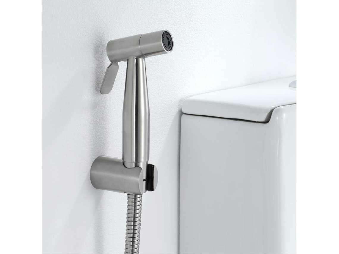 Conjunto De Torneira Para Bidê Em Aço Inoxidável 304 Com Pulverizador, Bidê Em Aço Escovado Com Mangueira De Chuveiro De 1,5 M.