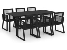 Dining Set, Dining Sets Vidaxl Preto Pvc (n/a)