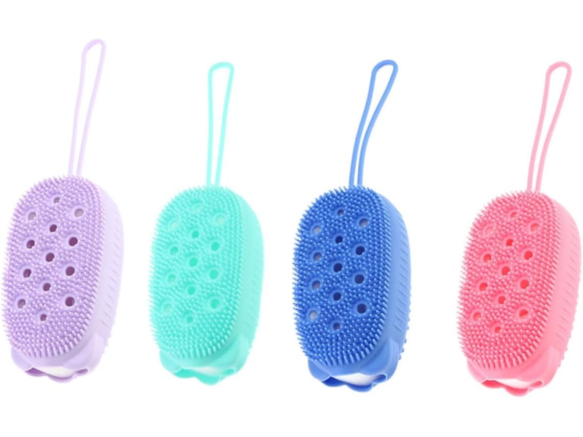 Conjunto De 4 Escovas Banho Silicone Dupla Face Healifty, Escova De Massagem Corporal, Esfoliante Facial, Limpeza Suave