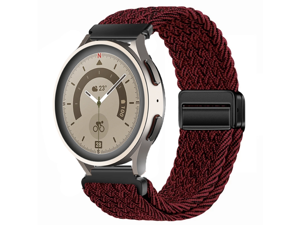 Compatível Com Huawei Gt6 Gt5 E Samsung Watch7, Pulseira De Nylon Trançado Com Fecho Magnético, Elástica E Respirável