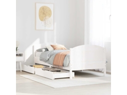 Vidaxl Cama Sem Colchão 75x190 Cm Madeira De Pinho Maciça Branco