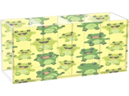 Porta-lápis De Acrílico Com 4 Compartimentos, Design De Sapo
