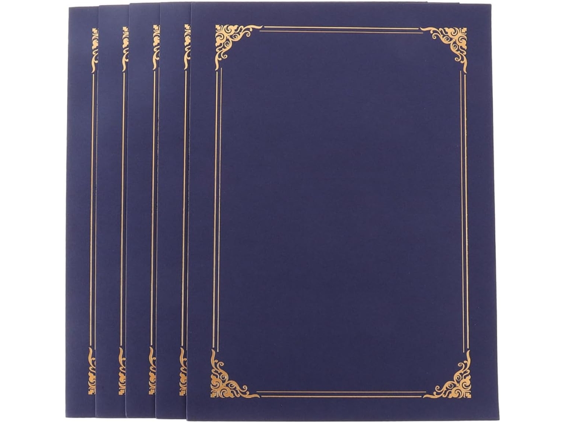 Sherchpry Capas Para Proteger E Conservar Documentos E Diplomas Em Papel Azul De Certificado 5 Unidades