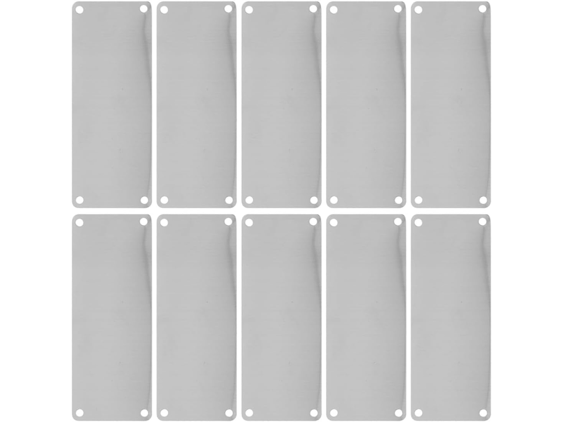 10 Placas De Aço Inoxidável De 80x40 X 0,5 X 4 Polegadas, Espessas, Com Furos, Para Sinalização.