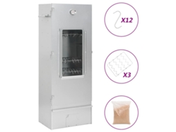 Vidaxl Defumador Bbq C/ Aparas Madeira 44,5x29x110 Cm Aço Galvanizado