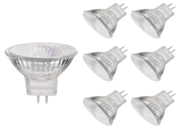 Lurelia Pacote com 6 Lâmpadas Halógenas MR11 GU4 20W 12V, Reguladas, Sem Cintilação