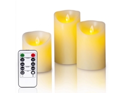 Kit de 3 móbiles de balanço simulados LED com controle remoto, luz amarela quente LAXISCREED