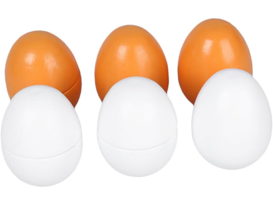 Conjunto de 6 Ovos de Madeira Brinquedo Infantil CHABERLU