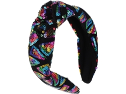 Tiara Longa Com Lantejoulas Multicoloridas - Acessório de Cabelo Brilhante