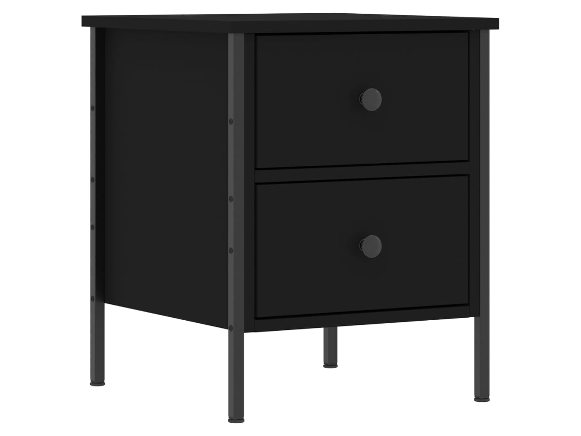 Mesa de Cabeceira Derivados de Madeira Preto MAISON EXCLUSIVE (40x42x50 cm)