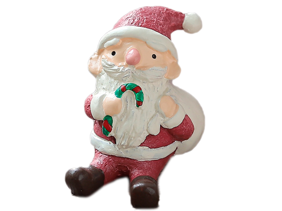 Ats decoración de Resina Navideña Ornamento de Acuario para Paisajismo Diy Festivo Navidad Santa Animal Hogar