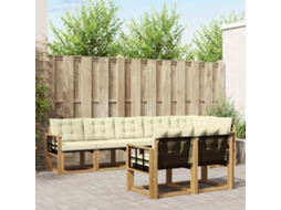 Vidaxl Conjunto De Sofás Para Exterior 8 Unid. Branco E Creme