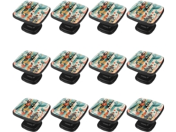 Puxadores Quadrados Para Gavetas De Cômoda, Puxadores Para Armários De Cozinha, 12 Peças, Geometria Abstrata De Rostos