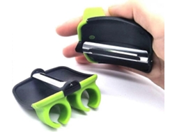 Pelador de Verduras Con Agarre Seguro de Dos Dedos Diseño Ergonómico Y Duradero En Silicona Y Acero Inoxidable