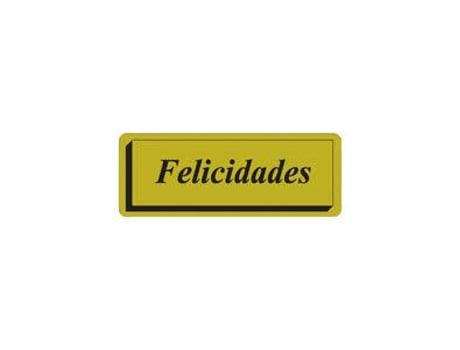 Rollo 300 Etiquetas Felicidades Tinta 40X15 Dorada