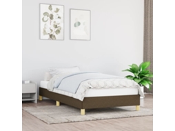 Vidaxl Estrutura De Cama Sem Colchão 90x190 Cm Tecido Castanho-escuro