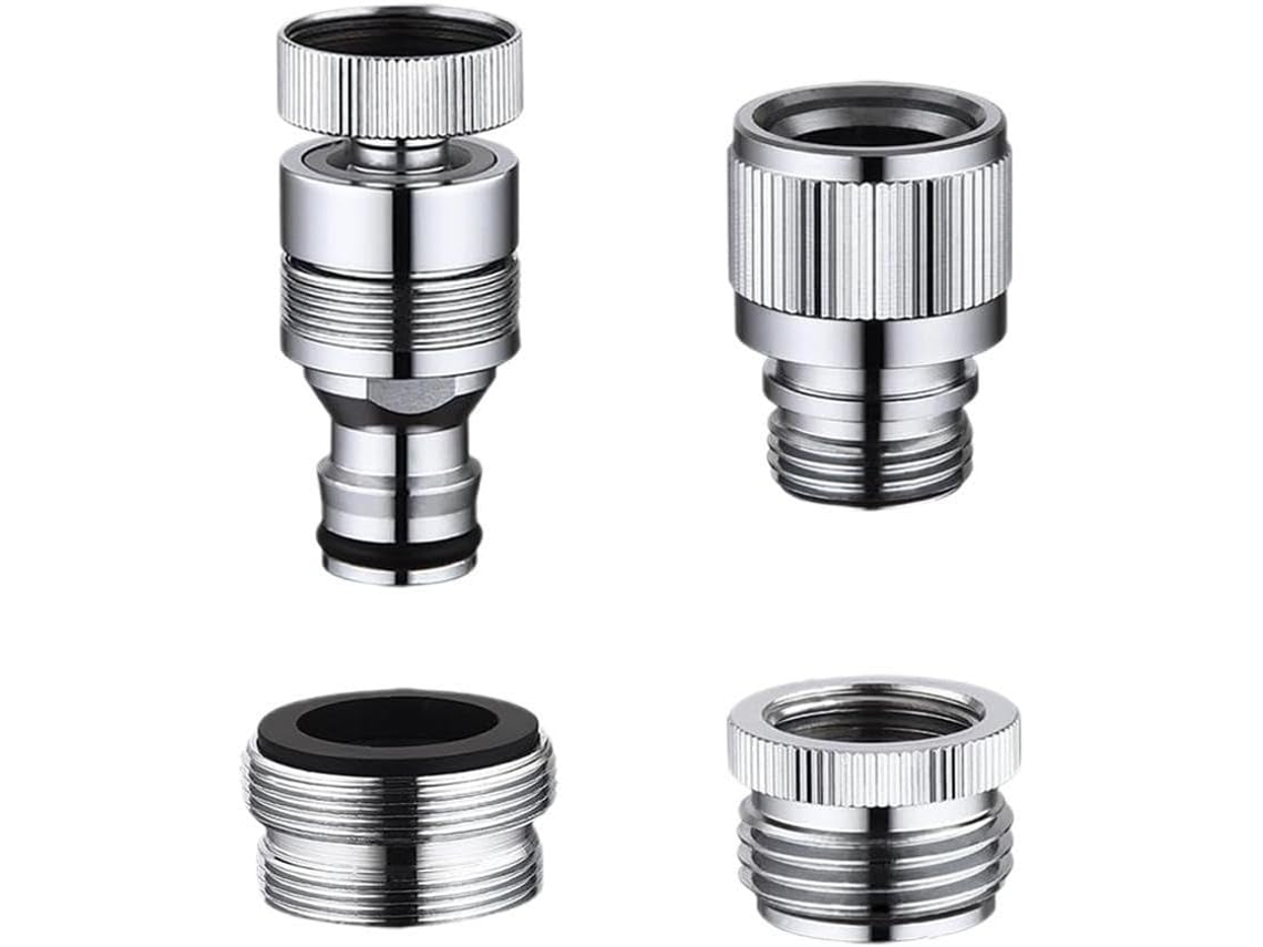 Kit De Adaptadores Latão 4 Peças Para Mangueira Jardim, Com Conexão