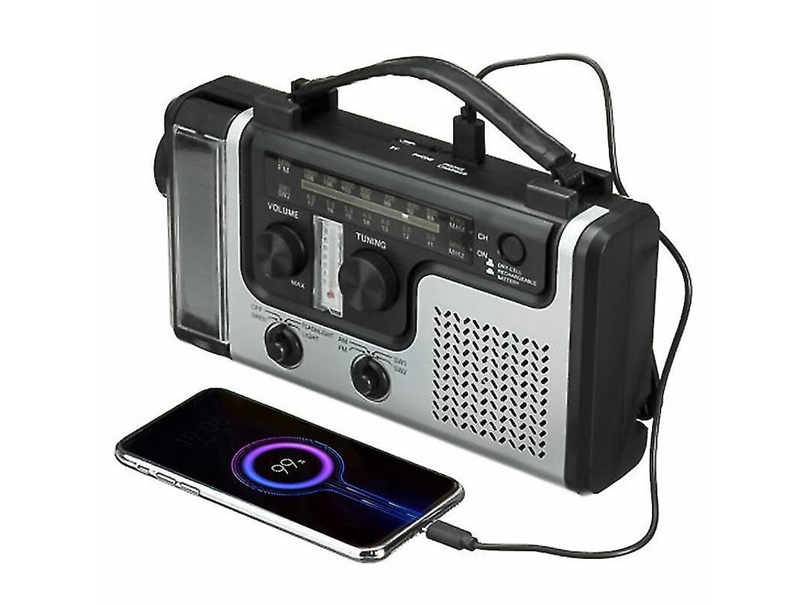 Rádio Multifunctional Solar Hand Crank Am/fm/sw Emergency With Led Flashlight*