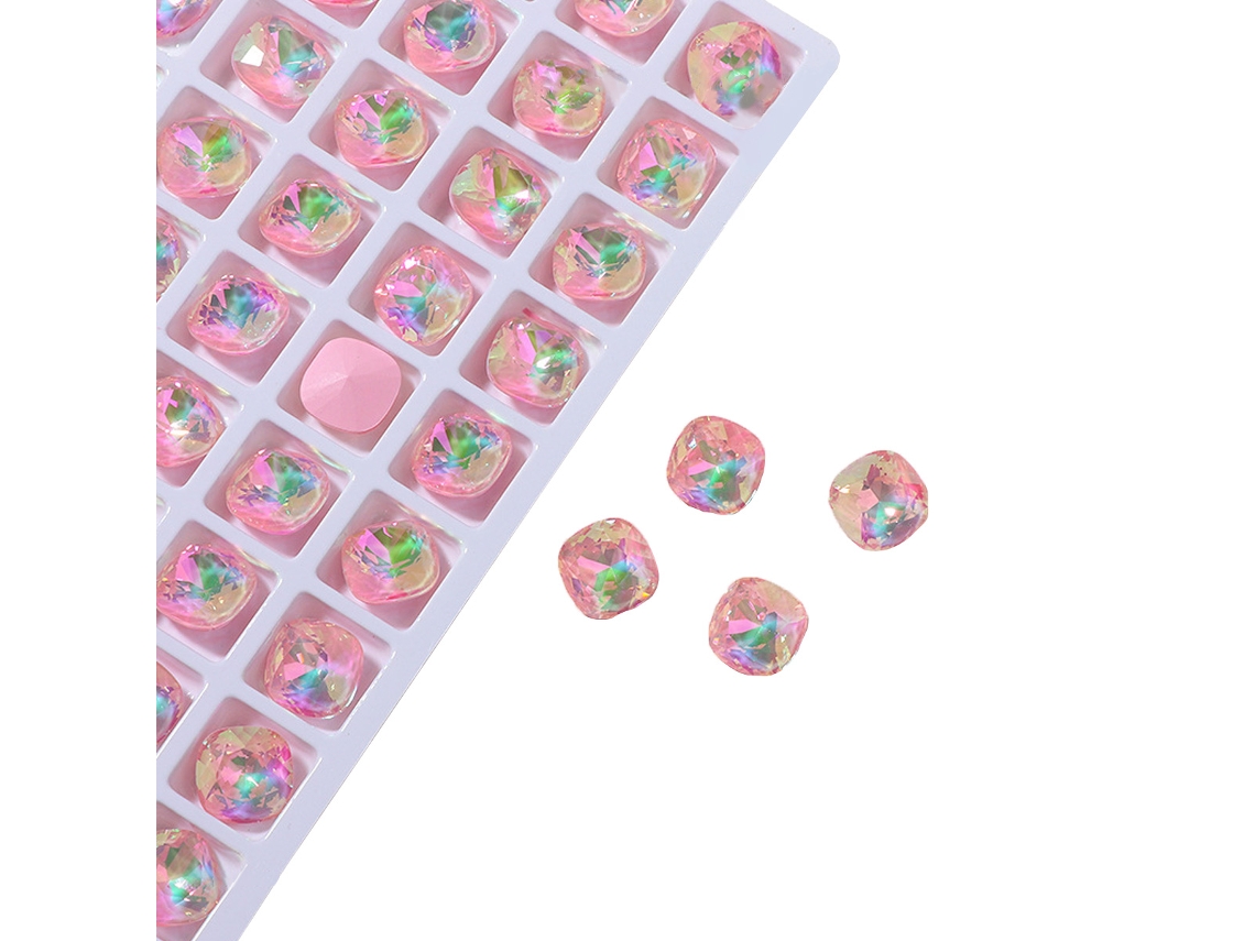10 Acessórios para Unhas Broca Grossa de Cristal Mocha Cores Branco Rosa Azul Lago e Amarelo NEVEANCE
