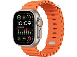 Pulseira ORYSIN Ocean Waves para Apple Watch Series 1 42mm, design laranja, resistente e elegante.