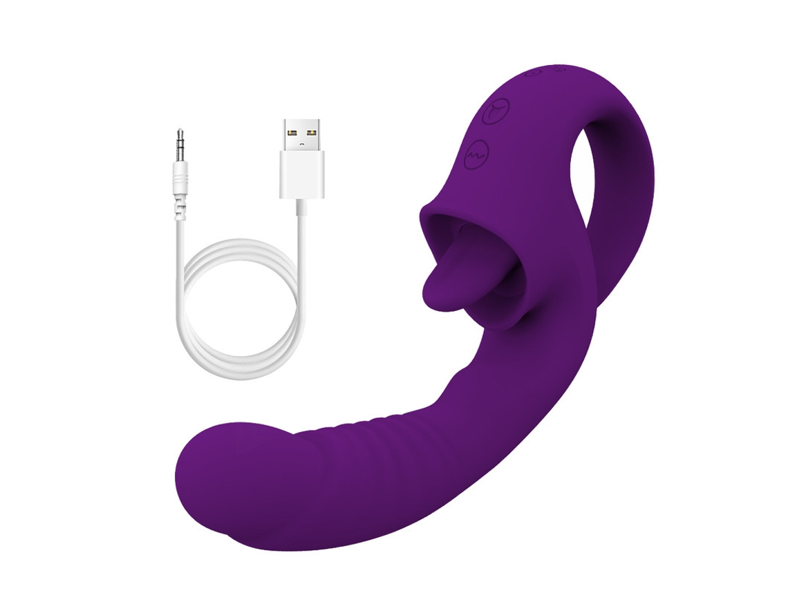 Vibrador De Masturbao Para Lamber A Lngua De 10 Frequncias Para Mulheres (roxo) Yizhood