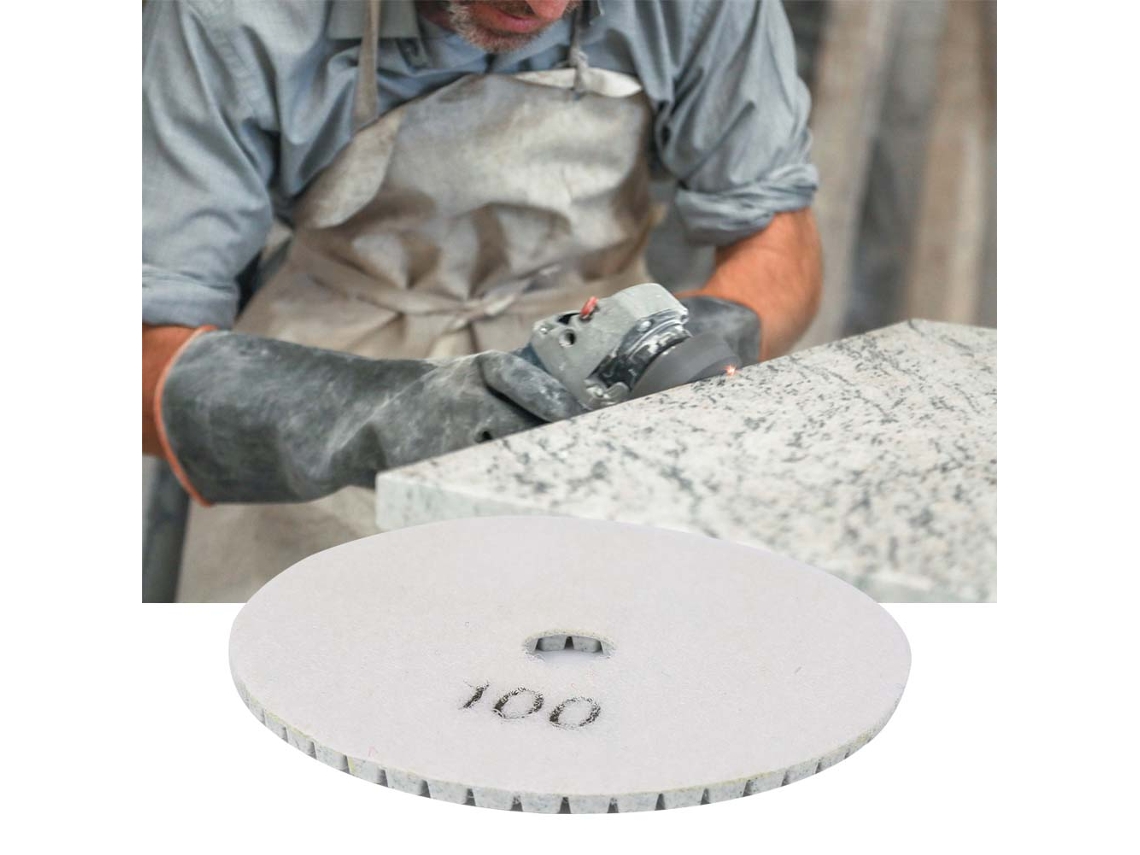 Laxiscreed Disco De Diamante Circular De 4 Polegadas Para Polimento De Granito E Mármore, Molhado