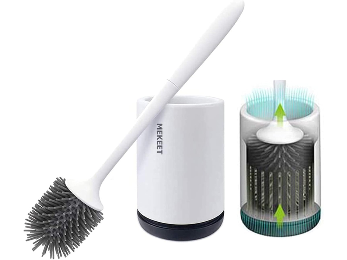 Escova Sanitária de Silicone com Suporte, com Cerdas Macias AQUAFORGE
