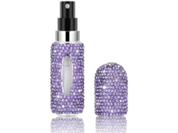 Frasco de Perfume Portátil Reutilizável de 5 Ml com Bico Spray em Formato de Diamante Brilhante MDUG (roxo)