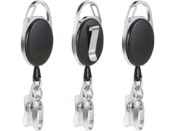 Porta-chaves Retrátil Com Mola Reforçada E Cordão Resistente, Ideal Para Crachás De Identificação, Com Clipe Para Cinto, Argola Para Chaves E Gan