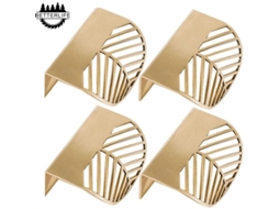 Conjunto de 4 Puxadores em Formato Folha para Armários, em Latão Dourado, para Móveis de Cozinha, Puxadores de Cobre para Portas e Gavetas BRILVIBERA