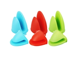 2026 3 Pares de Luvas de Forno Mini de Silicone Resistente Ao Calor para Cozinha e Assado Azul Verde Vermelho