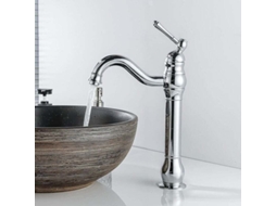 Misturador De Lavatório Retrô Giratório 360° Com Monocomando, Bica Alta, Água Quente E Fria, Cromado..debuns Aquaforge