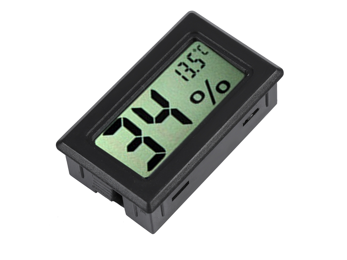 Termômetro Higrômetro Digital Eletrônico Mini Com Sonda Interna E Display Lcd Preto