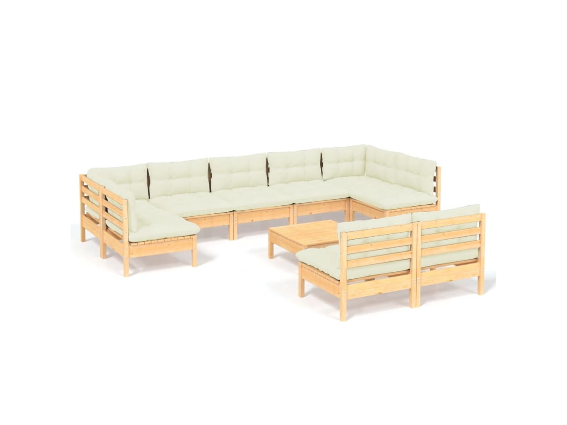 Garden Lounge Set, Garden Lounge Sets Vidaxl Creme Madeira De Pinho (n/a)