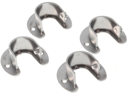 Suporte em Forma de U para Varão Roupas Aço Inoxidável, Resistente, 4 Peças, 25 Mm, CHABERLU