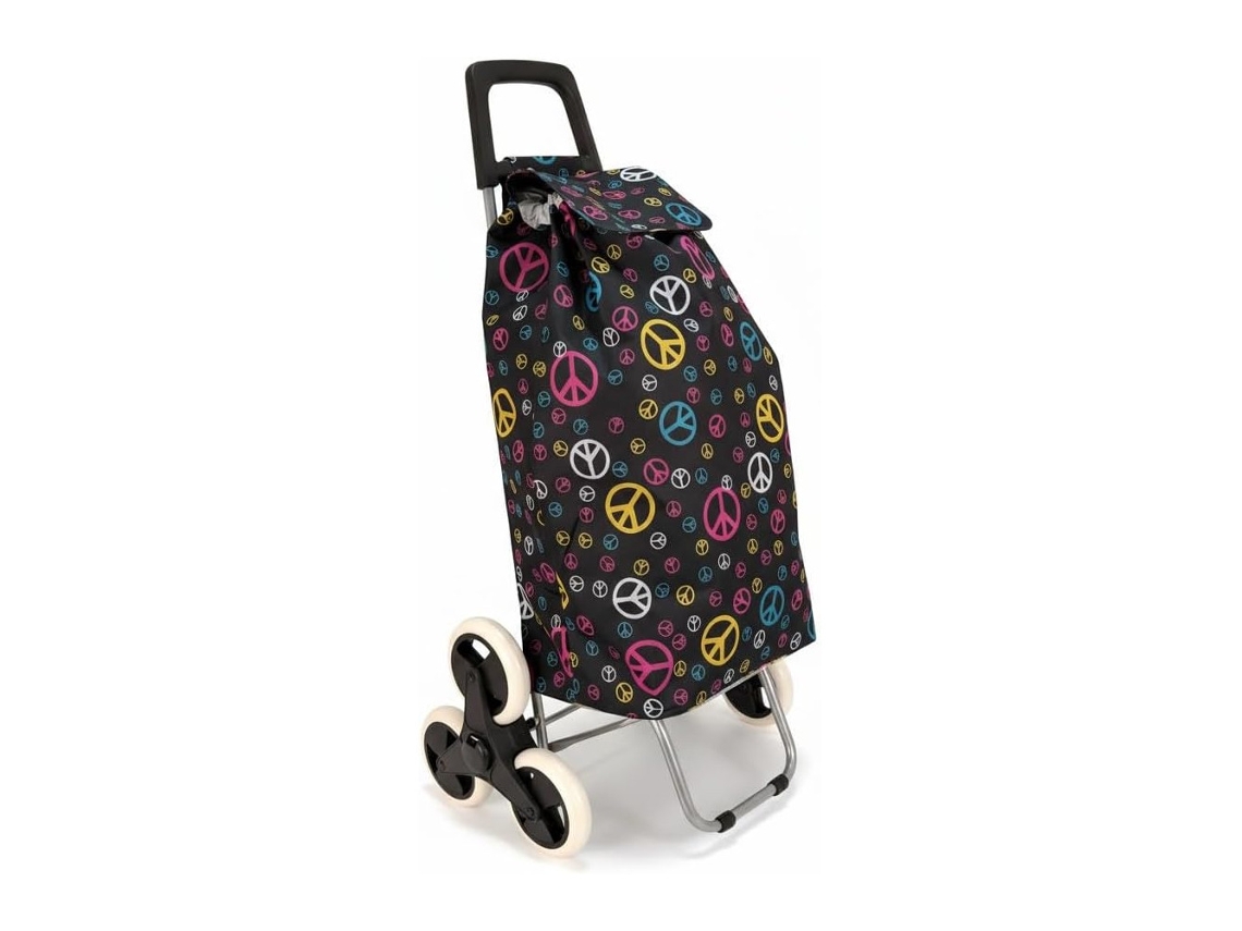 Carro De La Compra Plegable Para Subir Escaleras, Carrito Del Mercado 6 Ruedas, Bolsa Impermeable De 44l Litros (estampado 2)