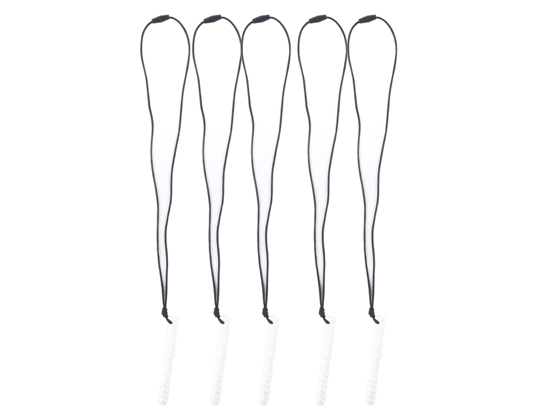 Primerox 5pcs Colar Mordedor Bebê Silicone Grau Alimentar Macio Elástico para Dentes Branco