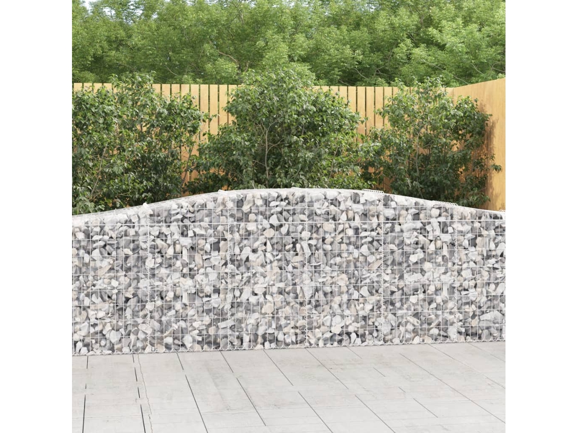 Vidaxl Cestos Gabião Arqueados 9 Pcs 400x50x80/100cm Ferro Galvanizado