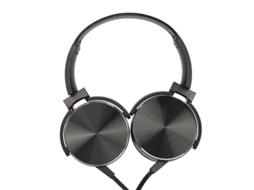 Auscultadores com Fio com Graves Pesados Qualidade de Som Música com Microfone para Celular Universal Preto