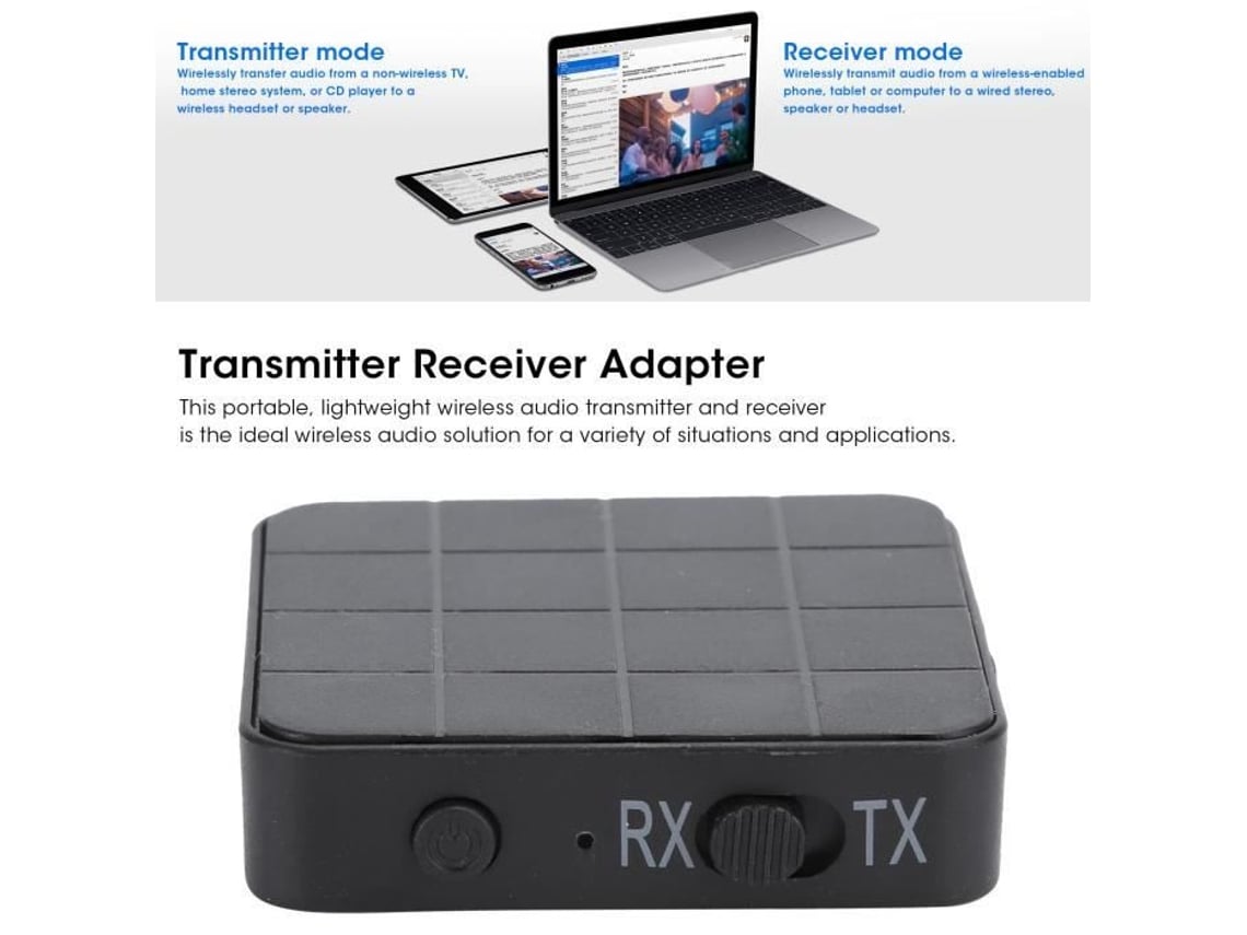 Adaptador de áudio Bluetooth CHE Multifuncional Bluetooth 5.0 Adaptador transceptor de áudio sem fio 2 em 1 saída de 3,5 mm TMISHION